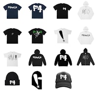 a collection of t - shirts, hats and caps